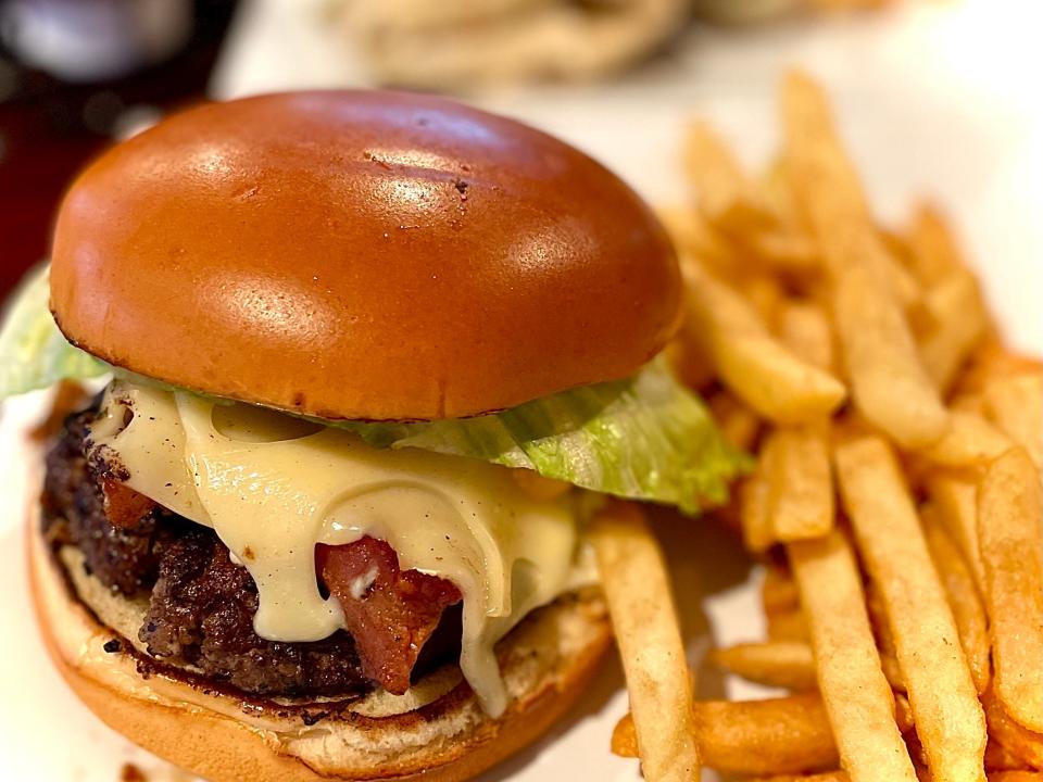 Black and blue burger from Beach Front Grille in Flagler Beach.