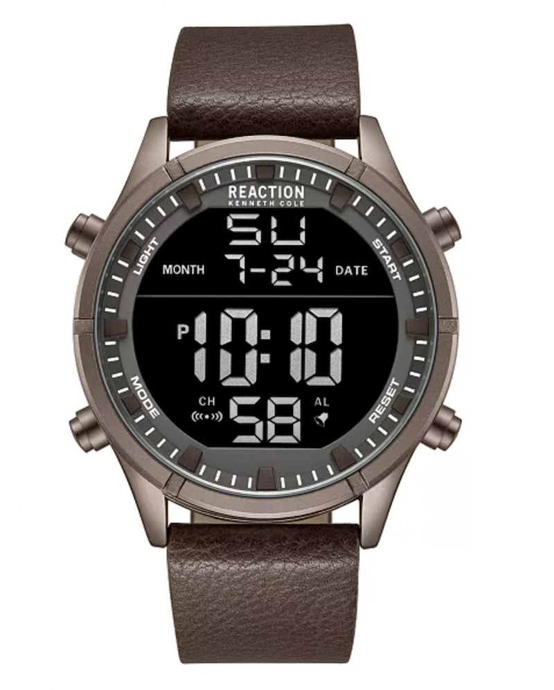 <p><a href="https://go.redirectingat.com?id=74968X1596630&url=https%3A%2F%2Fwww.macys.com%2Fshop%2Fproduct%2Fkenneth-cole-reaction-mens-digital-brown-synthetic-leather-strap-watch-47mm%3FID%3D15220490&sref=https%3A%2F%2Fwww.esquire.com%2Fstyle%2Fmens-fashion%2Fg44879218%2Fbest-digital-watches%2F" rel="nofollow noopener" target="_blank" data-ylk="slk:Shop Now;elm:context_link;itc:0;sec:content-canvas" class="link ">Shop Now</a></p><p>Digital Brown Synthetic Leather Strap Watch</p><p>macys.com</p><p>$75.00</p>