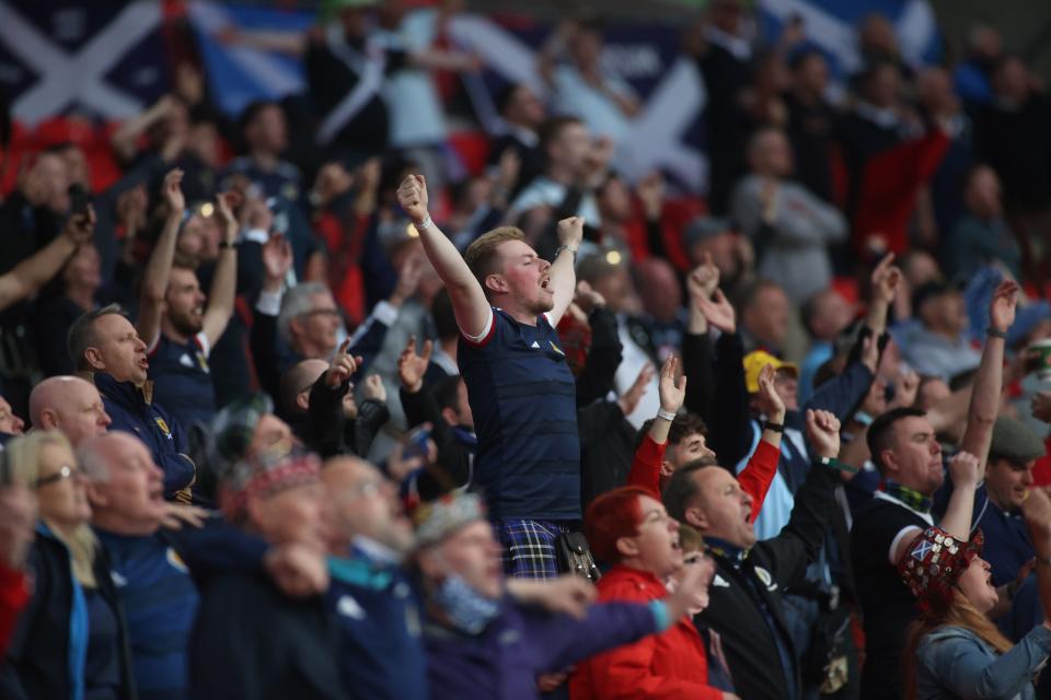 Scotland fans inside Wembley (Pool via Reuters)