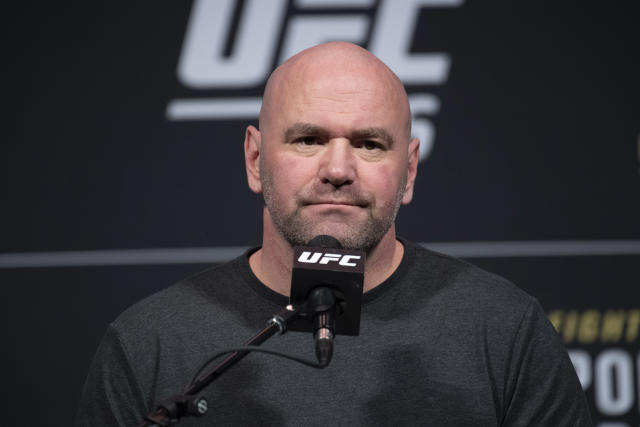 LAS VEGAS, NV - MARCH 01: UFC President Dana White during the UFC 236 press conference at the  T-Mobile Arena in Las Vegas, NV, Friday, Mar. 1, 2019. They will fight for the interim UFC Lightweight Championship. (Photo by Hans Gutknecht/MediaNews Group/Los Angeles Daily News via Getty Images)