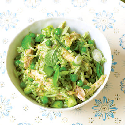 Chicken and rice salad with mint pesto and peas, from 'The Perfectly Roasted Chicken'
