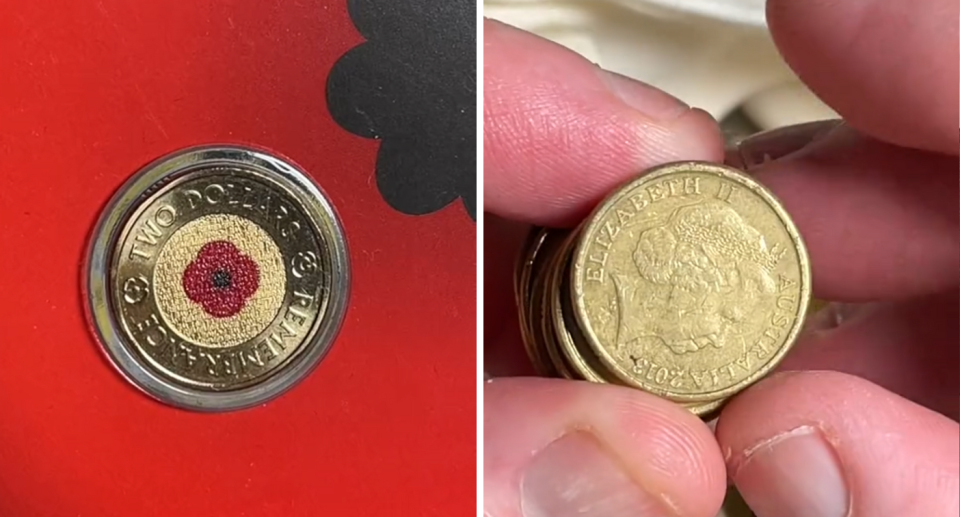 $2 red poppy coin