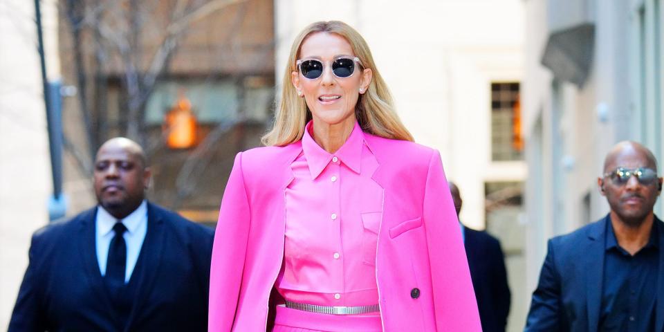 celine dion pink outfit