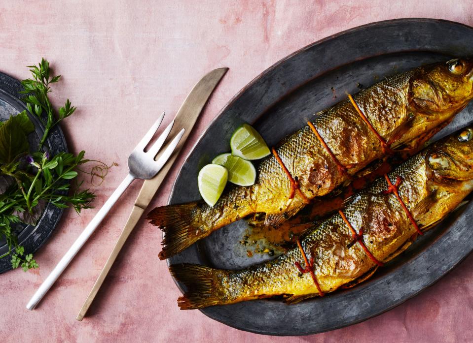 Roasted Black Bass with Orange-Flower Water