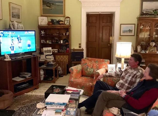 anne and timothy watching tv