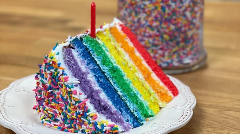 buddy v rainbow cake slice