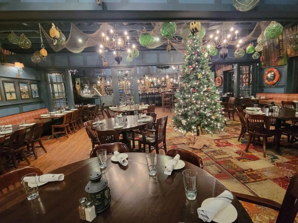 A Christmas tree is the star of the dining room at Tucker's Tavern in Beach Haven.