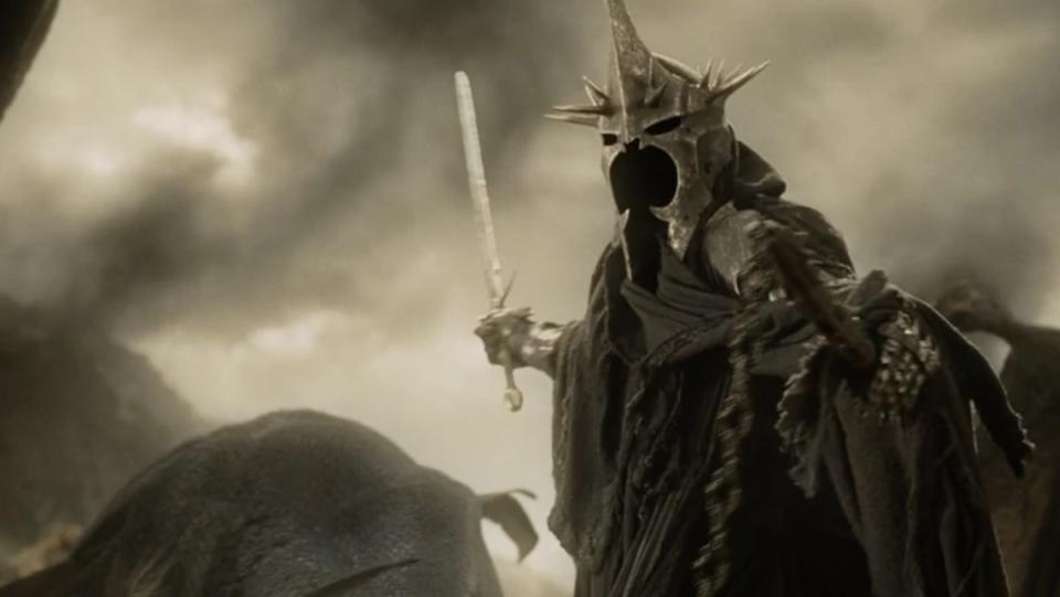 The Witch-King of Angmar holds his sword in The Return of the King