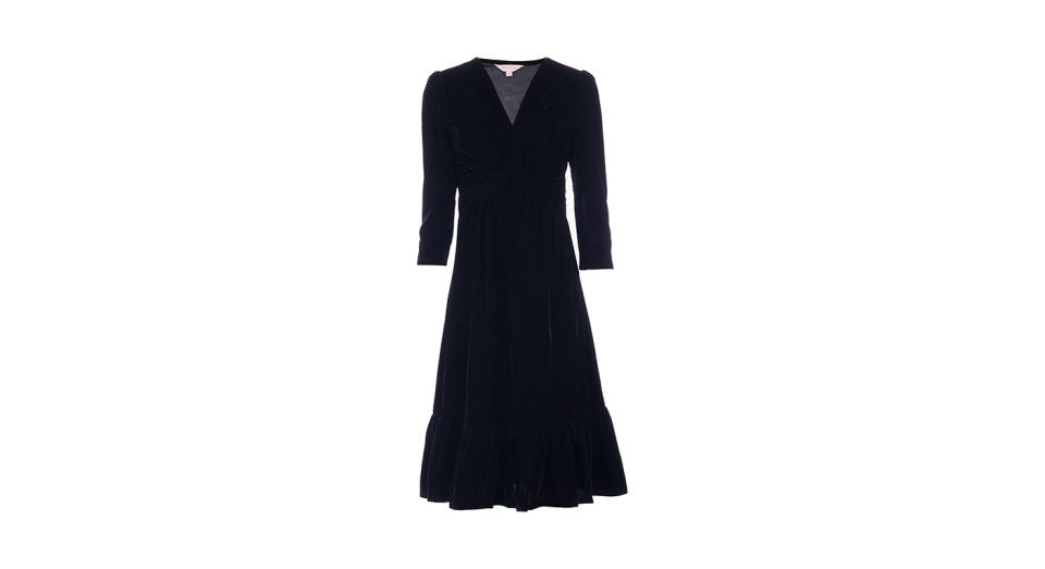 Jolie Moi Velvet Twist Front Midi Dress