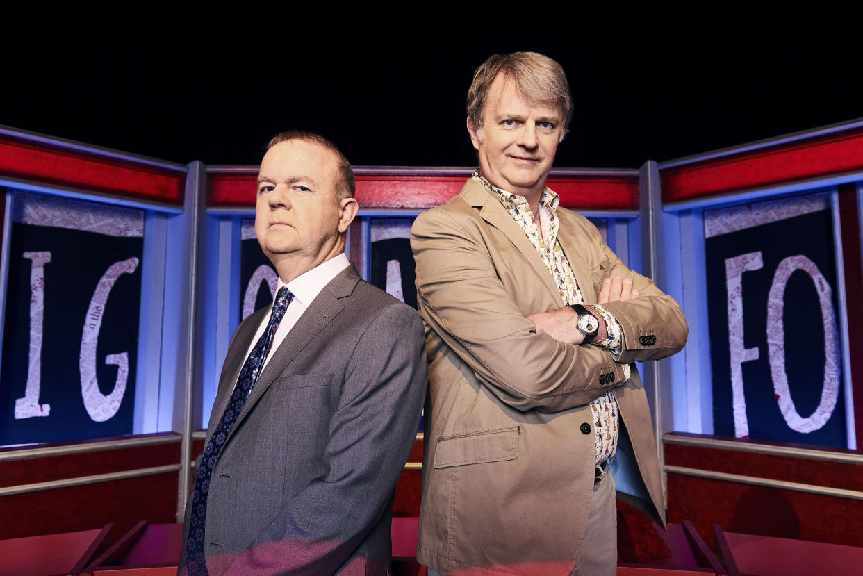 Programme Name: Have I Got News For You S62 - TX: n/a - Episode: Have I Got News For You? S62 - Generics (No. Generics) - Picture Shows:  Ian Hislop, Paul Merton - (C) Hat Trick - Photographer: Ray Burmiston