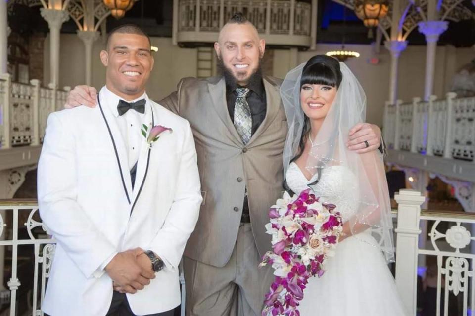 WWE Superstar Jason Jordan and April were married by WWE Superstar Konnor of The Ascension.