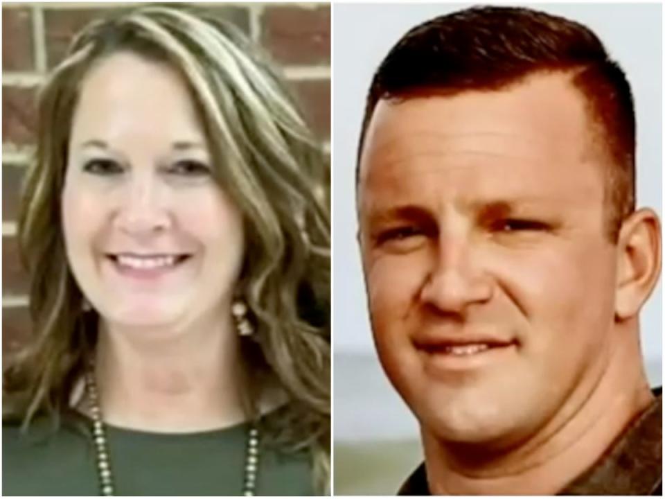 Banks County Elementary School Principal Dana Simmons and gym teacher Dylan Charles were fired after having an affair (Screenshot / Fox 5 Atlanta)