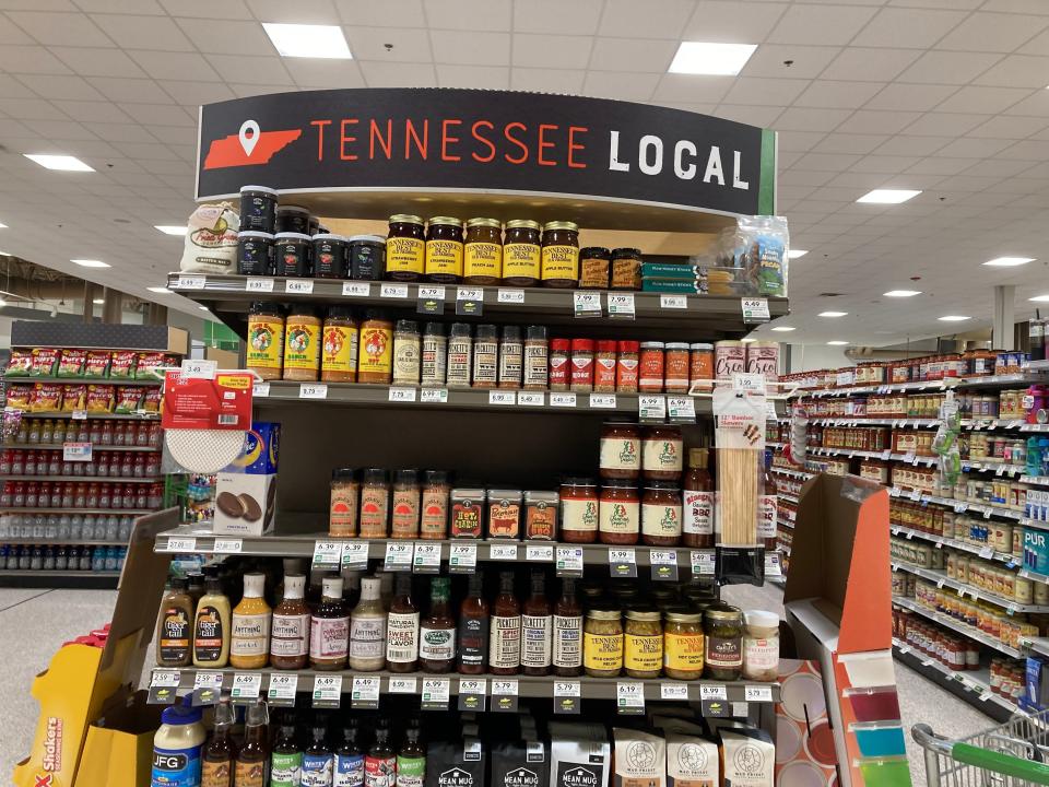 A display of local Tennessee food items at Publix in Tennessee