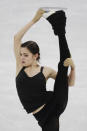 <p>Evgenia Medvedeva of the Olympic Athletes of Russia performs during the team ladies single skating training at the 2018 Winter Olympics in Gangneung, South Korea, Saturday, Feb. 10, 2018. (AP Photo/Bernat Armangue) </p>