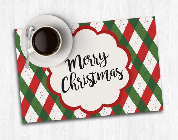Printable Merry Christmas Placemats