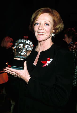 <p>Dave Benett/Getty Images</p> Dame Maggie Smith at the 1993 BAFTAs