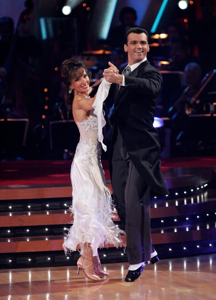 Susan Lucci and Tony Dovolani perform a dance on the seventh season of Dancing with the Stars.