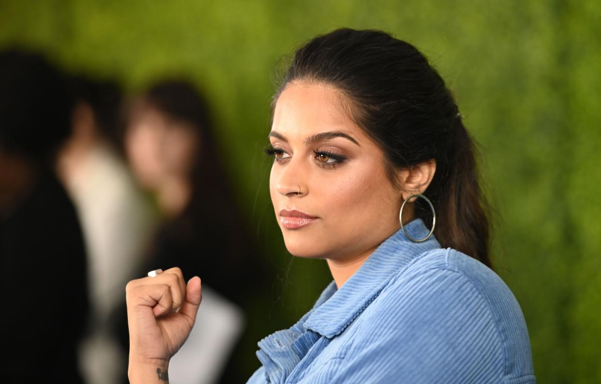<p>File image: Lilly Singh arrives for WE Day California at the Forum in Inglewood, California on 25 April 2019</p> (Getty Images)