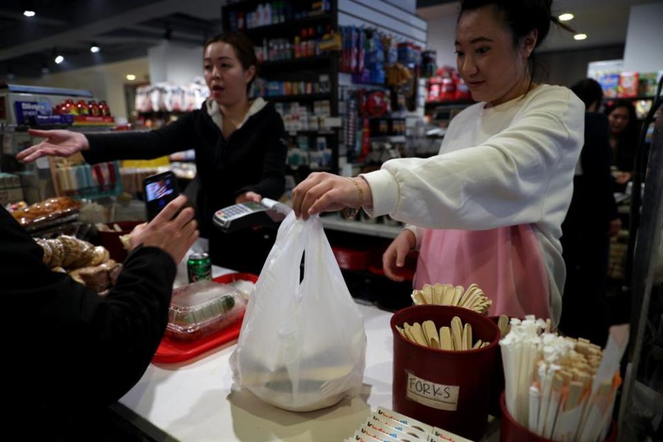 The state law banning single-use plastic bags comes into effect on Sunday.