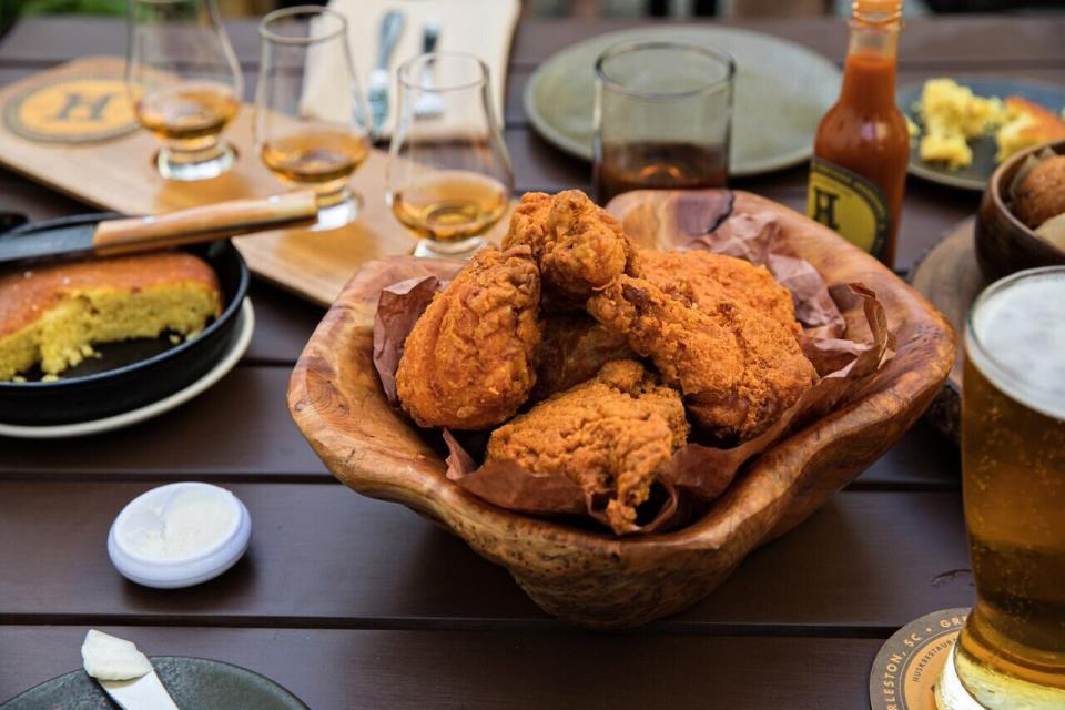 The fried chicken at Husk Greenville is made with a saltwater brine.&nbsp; (Photo: Andrew Cebulka)