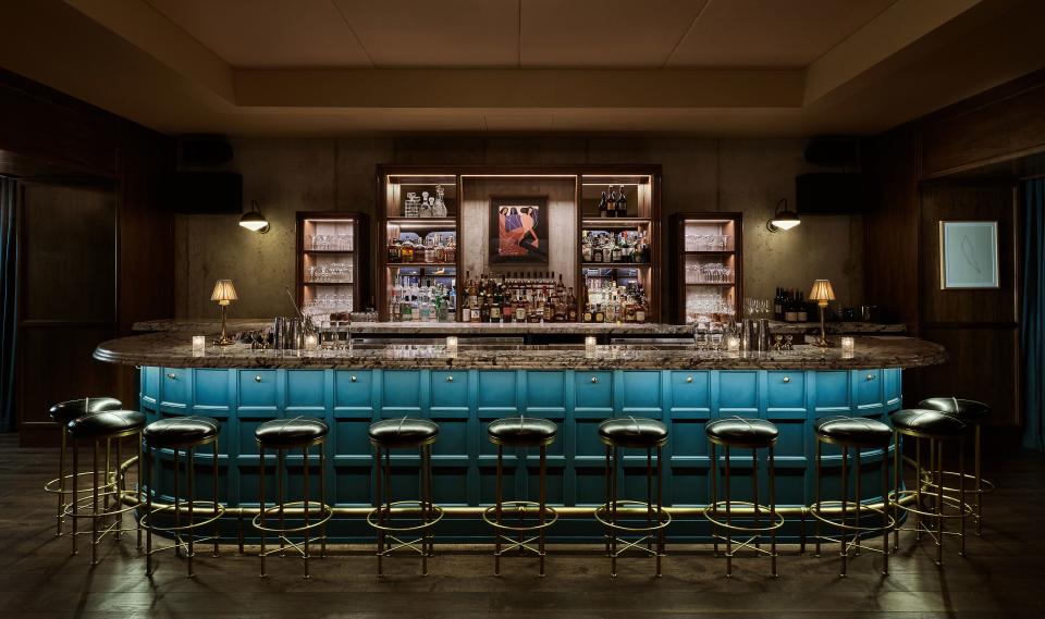 The Lazy Bird lounge, located in Chicago's chic new Hoxton hotel.