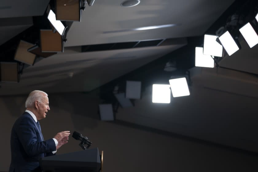 President Joe Biden speaks about the COVID-19 vaccination program during an event in the South Court Auditorium on the White House campus, Tuesday, July 6, 2021, in Washington. (AP Photo/Evan Vucci)