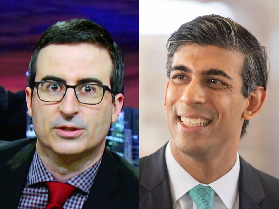 John Oliver verspottete Rishi Sunak in „The Tonight Show“ (Getty Images)