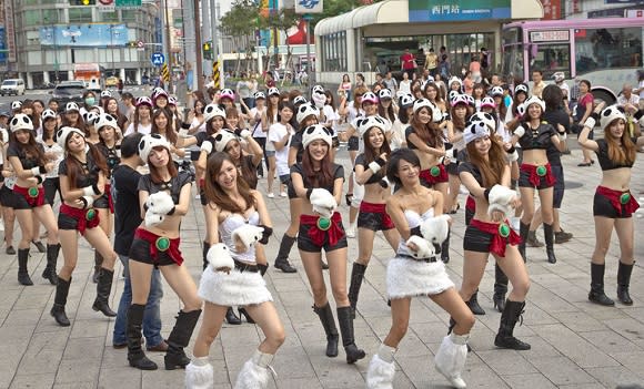 Panda girl flash mob