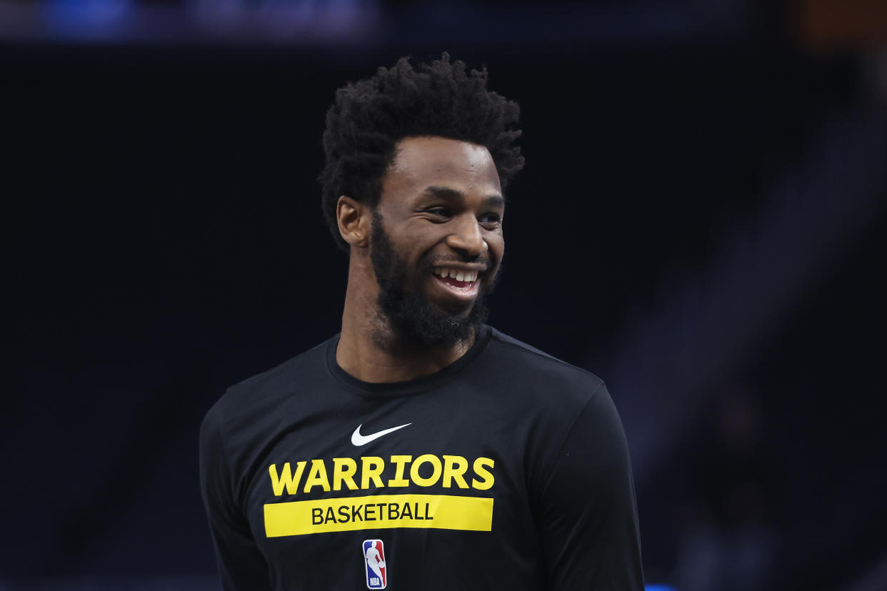 SAN FRANCISCO, CALIFORNIA - FEBRUARY 13: Andrew Wiggins #22 of the Golden State Warriors warms up before the game against the Washington Wizards at Chase Center on February 13, 2023 in San Francisco, California. NOTE TO USER: User expressly acknowledges and agrees that, by downloading and/or using this photograph, User is consenting to the terms and conditions of the Getty Images License Agreement. (Photo by Lachlan Cunningham/Getty Images)