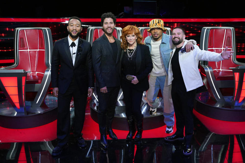 John Legend, Dan Smyers of Dan + Shay, Reba McEntire, Chance The Rapper, Shay Mooney of Dan + Shay on 