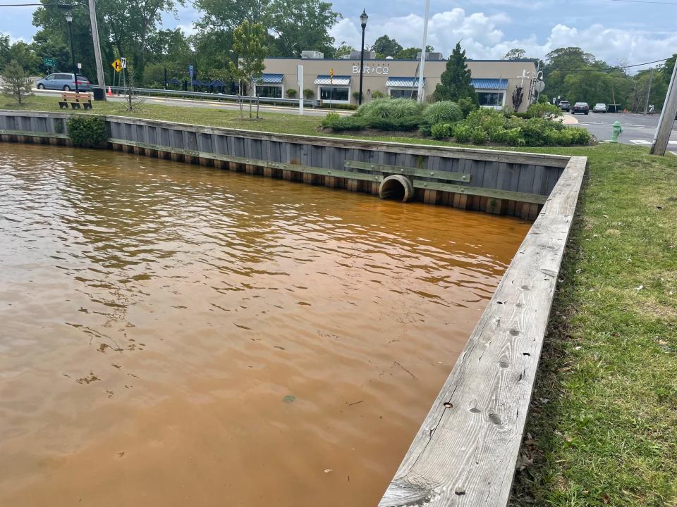 A JCP&L inspection on Thursday resulted in sediment-filled stormwater running into Deal Lake, seen here near Deal Lake Bar & Co. in Loch Arbour. June 23, 2022