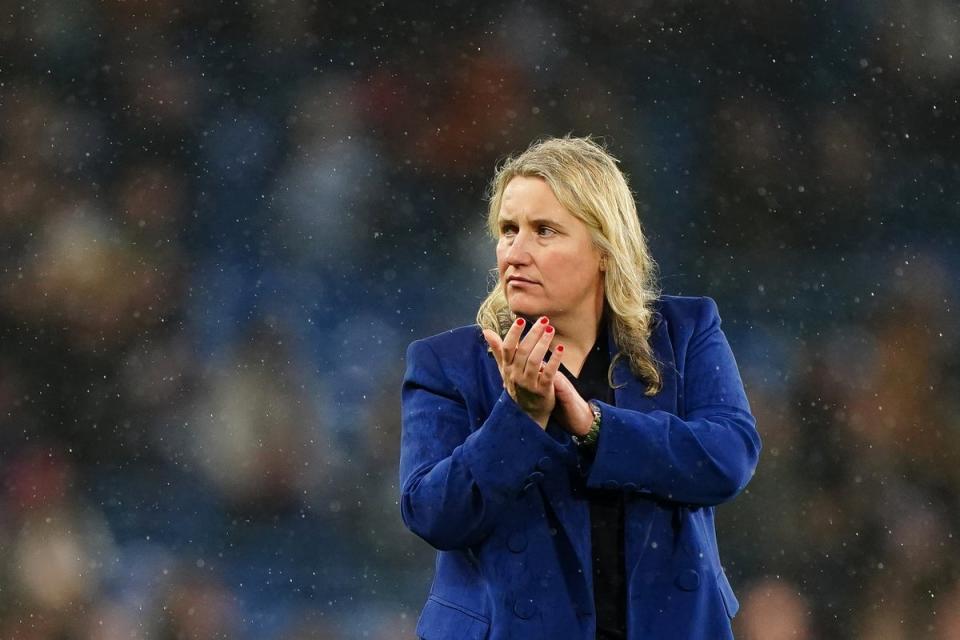 Emma Hayes will take charge of her final Chelsea match against Manchester United on Sunday  (Zac Goodwin/PA Wire)