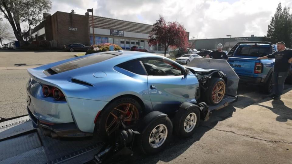 Wrecked Ferrari 812 Superfast