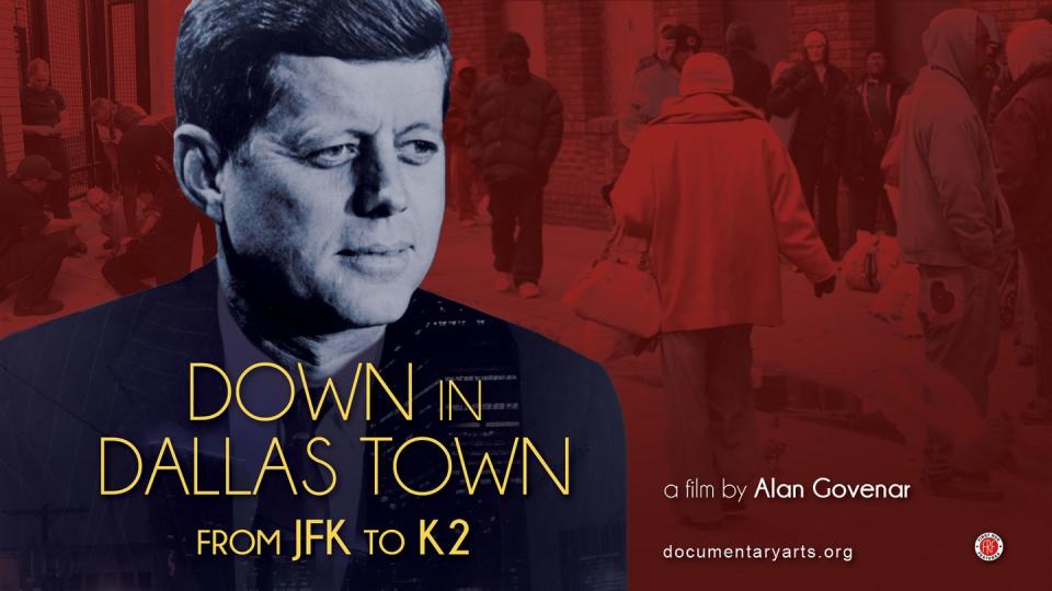 poster for documentary down in dallas town from jfk to k2