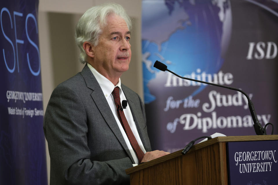 CIA Director William Burns speaks during an event as part of the Trainor Award ceremony at Georgetown University on Feb. 2, 2023, in Washington, D.C.  / Credit: Getty Images