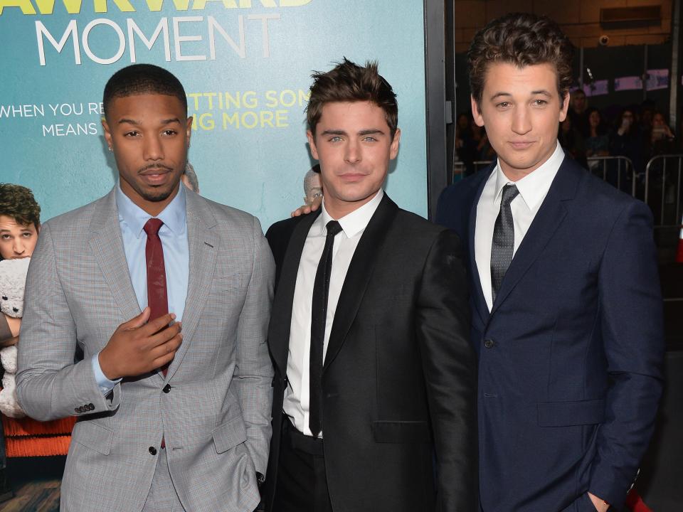 From left to right: Michael B. Jordan, Zac Efron, and Miles Teller.