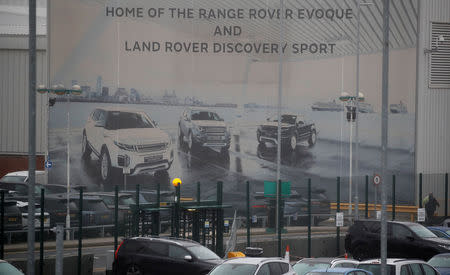 An entrance to Jaguar Landrover's Halewood Plant is seen in Liverpool, Britain, January 10, 2019. REUTERS/Phil Noble