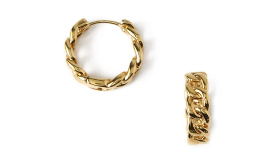 Chain Huggie Hoop Earrings