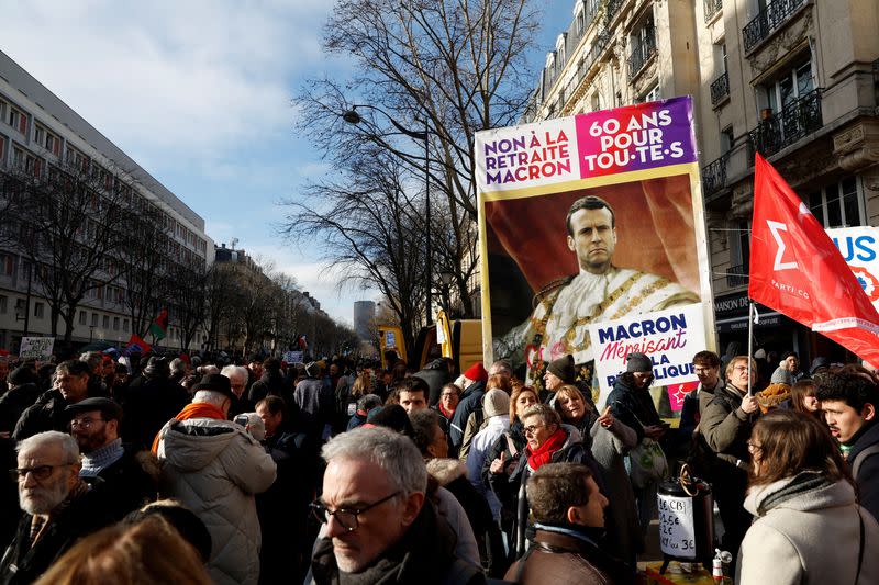 FILE PHOTO: Nationwide strike in France against pension reform