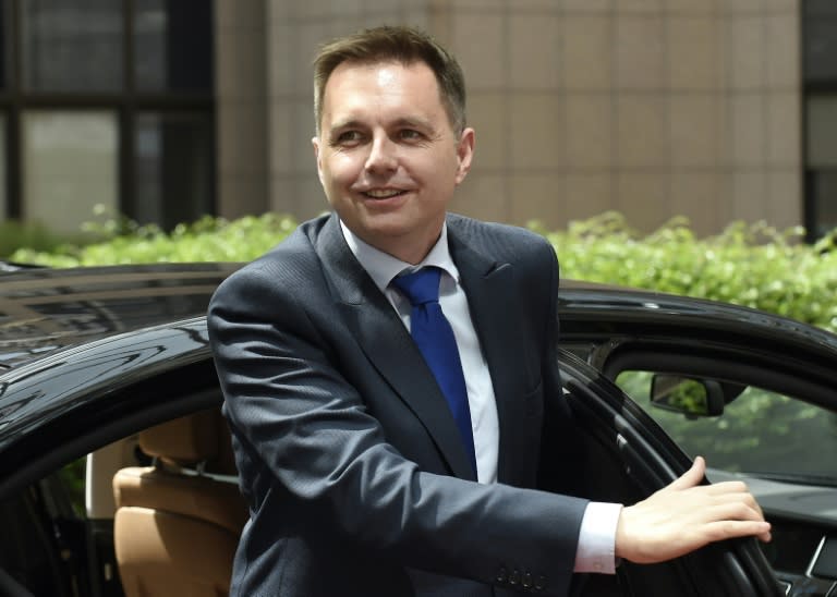 Slovakia's Finance Minister Peter Kazimir, pictured on May 11, 2015, was the first Eurogroup minister to warn after the vote that the Greek 'No' raised the spectre of a "Grexit"