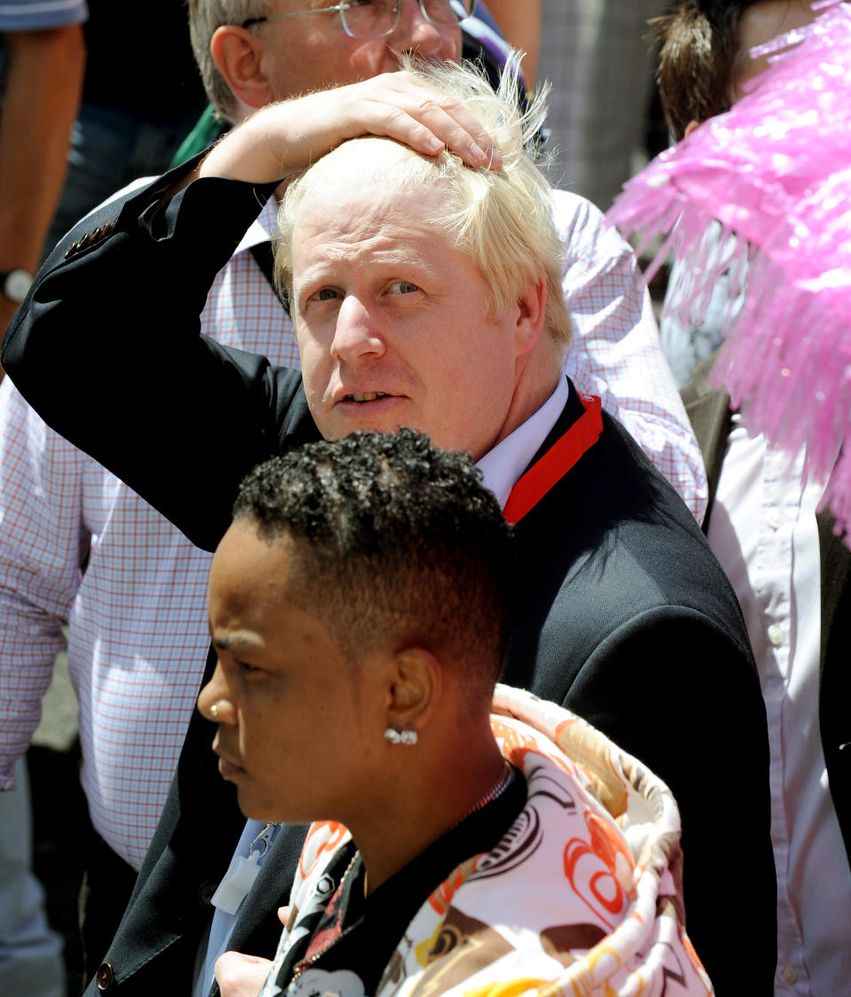 Boris Johnson leads Pride London 2008, the country's largest gay and lesbian carnival