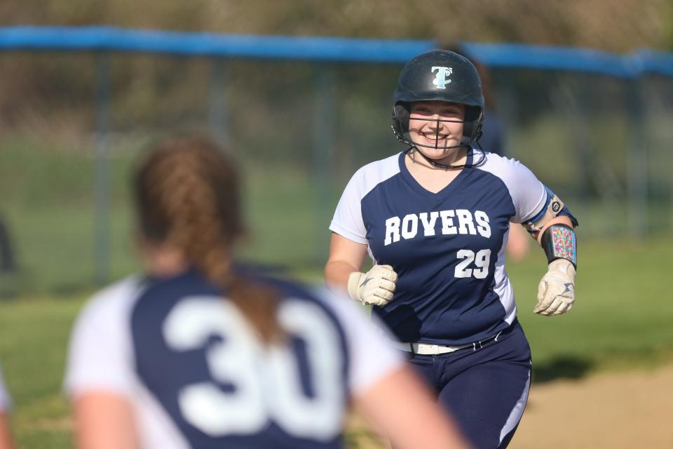 Natalie Hammerschmidt rounds the bases last year after hitting a homer against Mogadore.