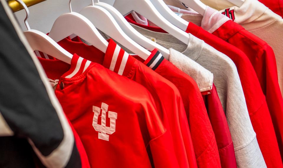 Indiana University themed items for sale inside Tailored Thrift on Washington Street on Wednesday, Sept. 6, 2023.