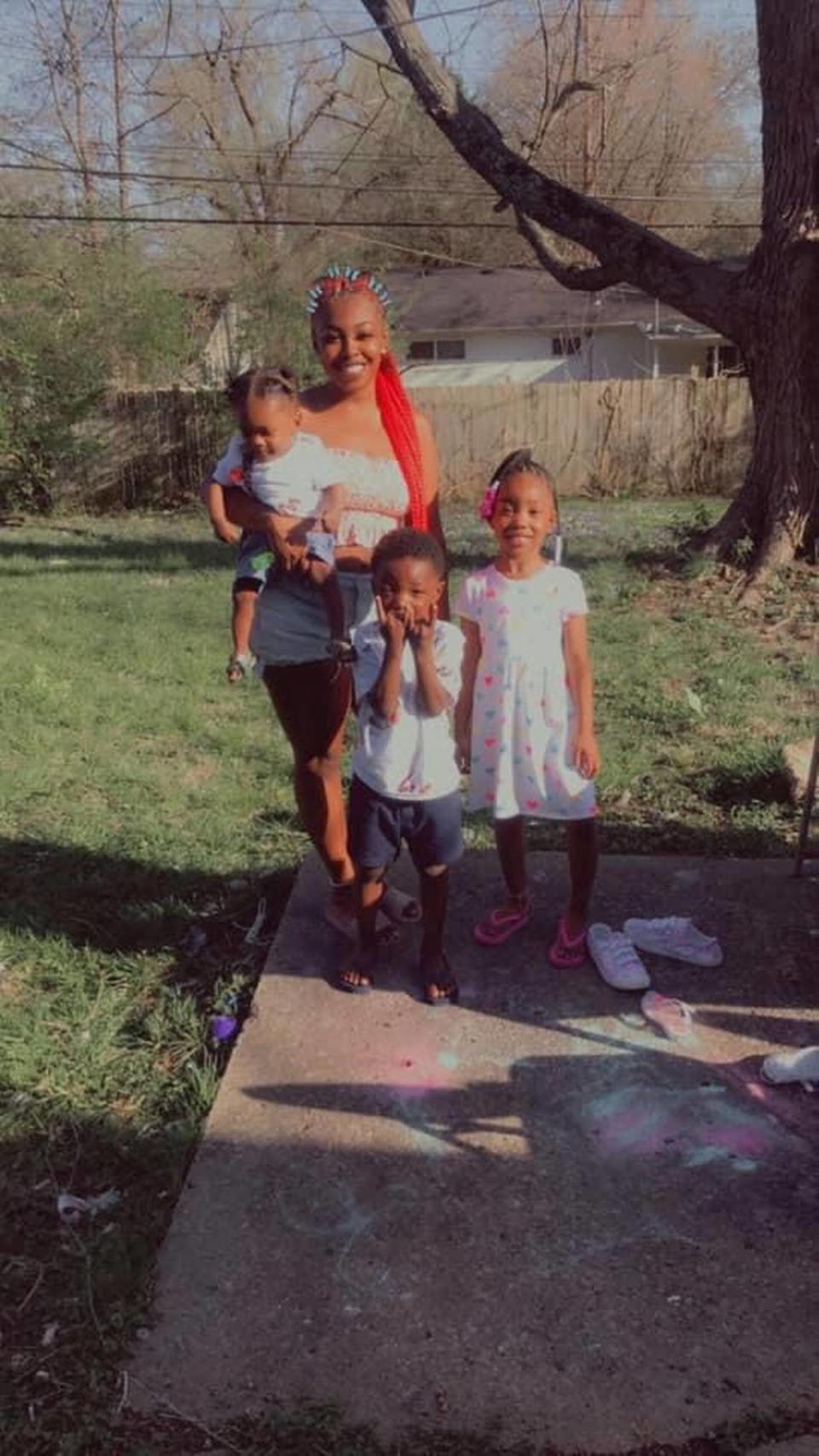 Alaysha Gilliam seen with three of her four children.