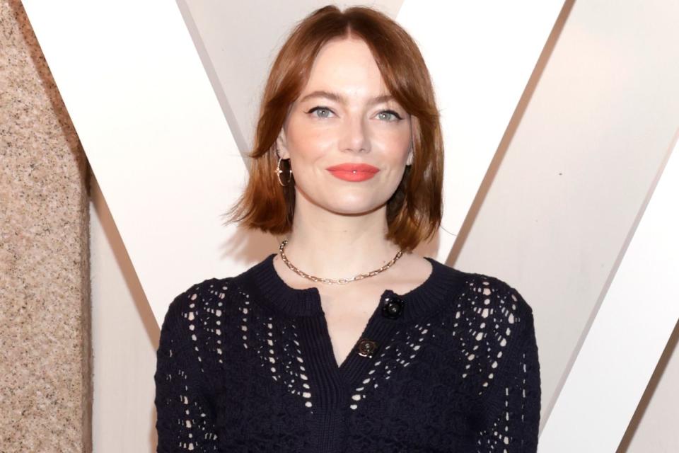 <p>Lorenzo Palizzolo/Getty</p> Emma Stone attends the photocall ahead of the Louis Vuitton Cruise Show 2024 at Isola Bella on May 24, 2023 in Stresa, Italy