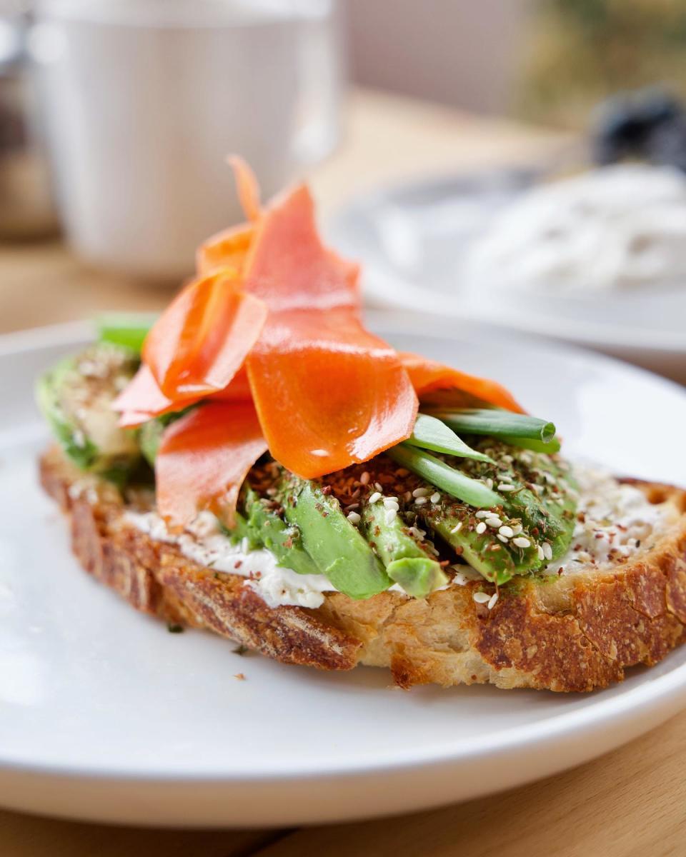 Avocado toast in offered at Pinky's Rooftop new brunch menu.
