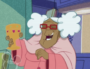 Suga Mama drinking juice