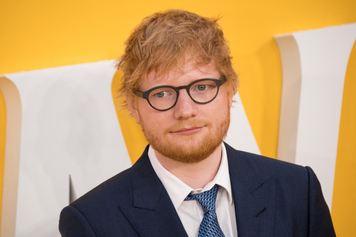 LONDON, ENGLAND - JUNE 18: Ed Sheeran attends the UK Premiere of "Yesterday" at Odeon Luxe Leicester Square on June 18, 2019 in London, England. (Photo by Jeff Spicer/Getty Images)