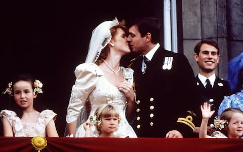 The Duke and Duchess of York at their 1986 wedding - Credit: Rex