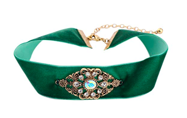 Shop Now: Miss Kiss New Wide Green Velvet Choker Necklace, $8.99, available at Amazon.